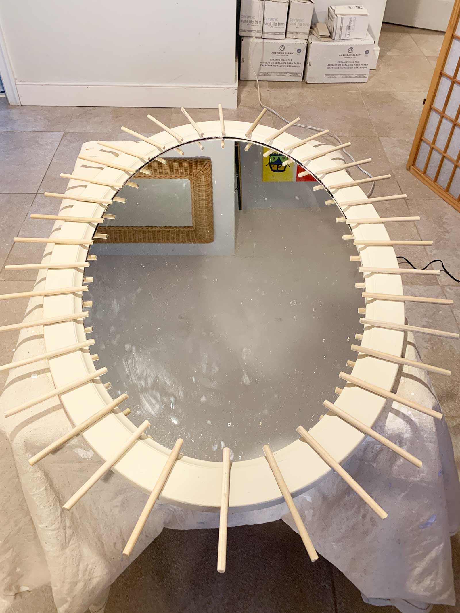 Wood Dowel Mirror Frame DIY Double Arrow Designs