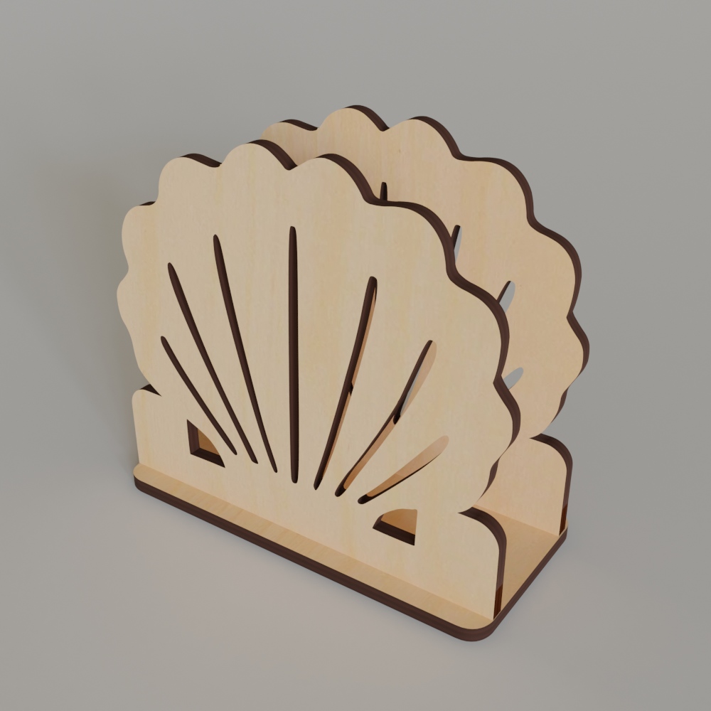 Napkin Holder Seashell Double Cut Designs LLC