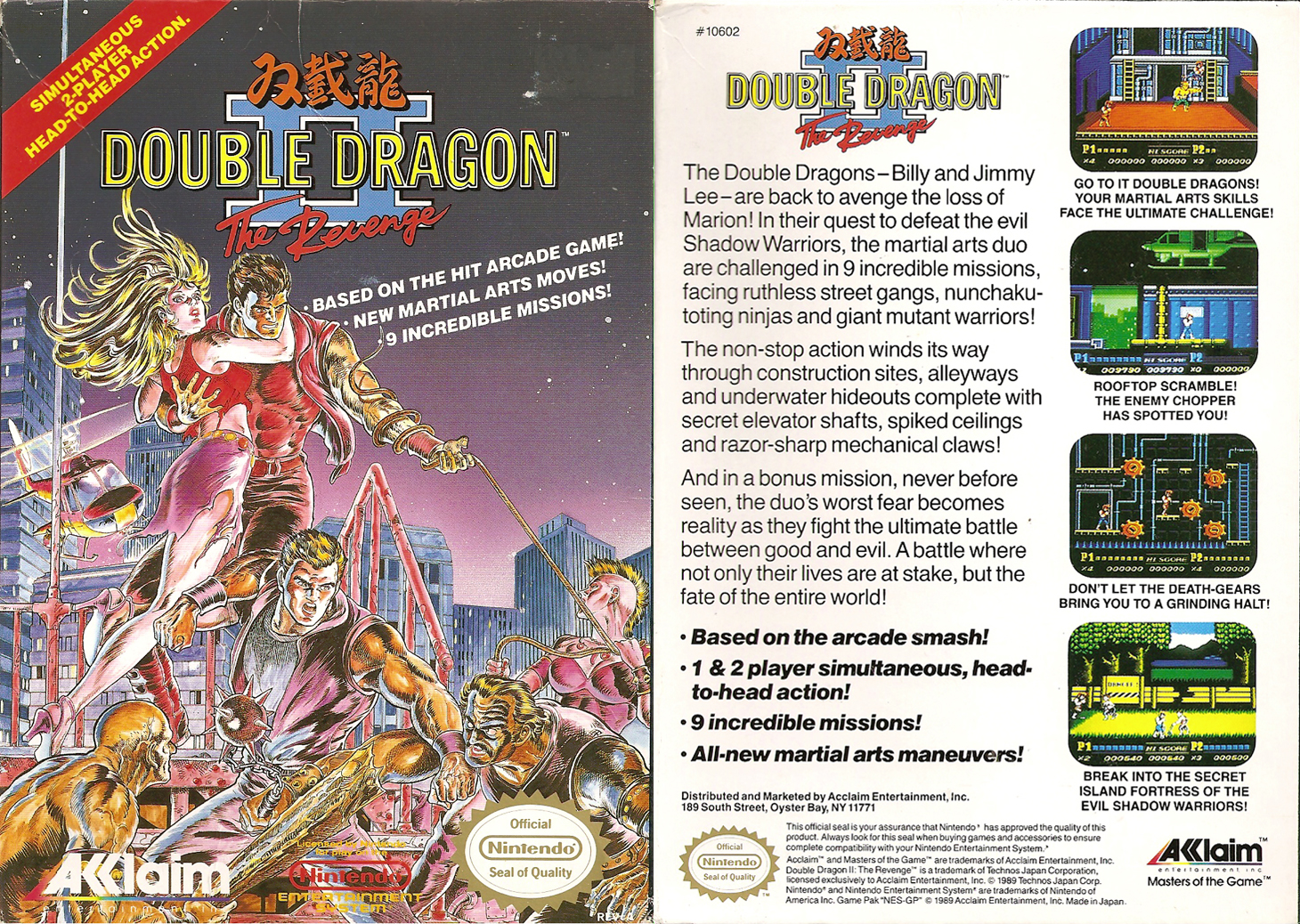 Double Dragon Dojo Double Dragon II NES version review