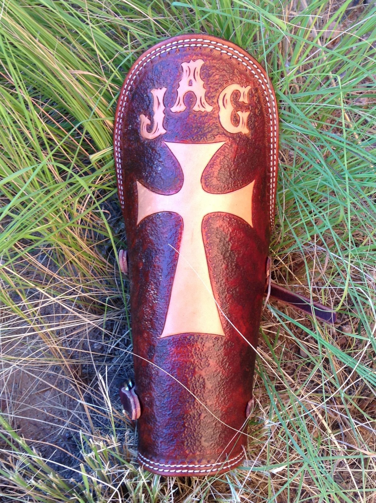 Custom Leather Welding Arm Pad/Cuff and Rod Pouches Double Eagle
