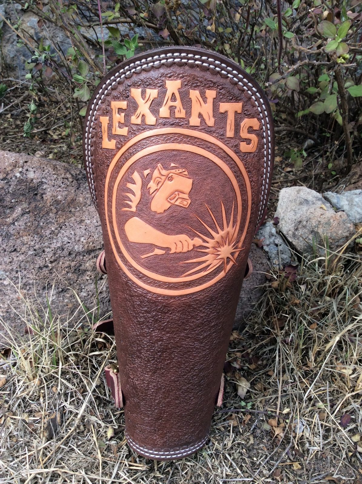 Custom Leather Welding Arm Pad/Cuff and Rod Pouches Double Eagle