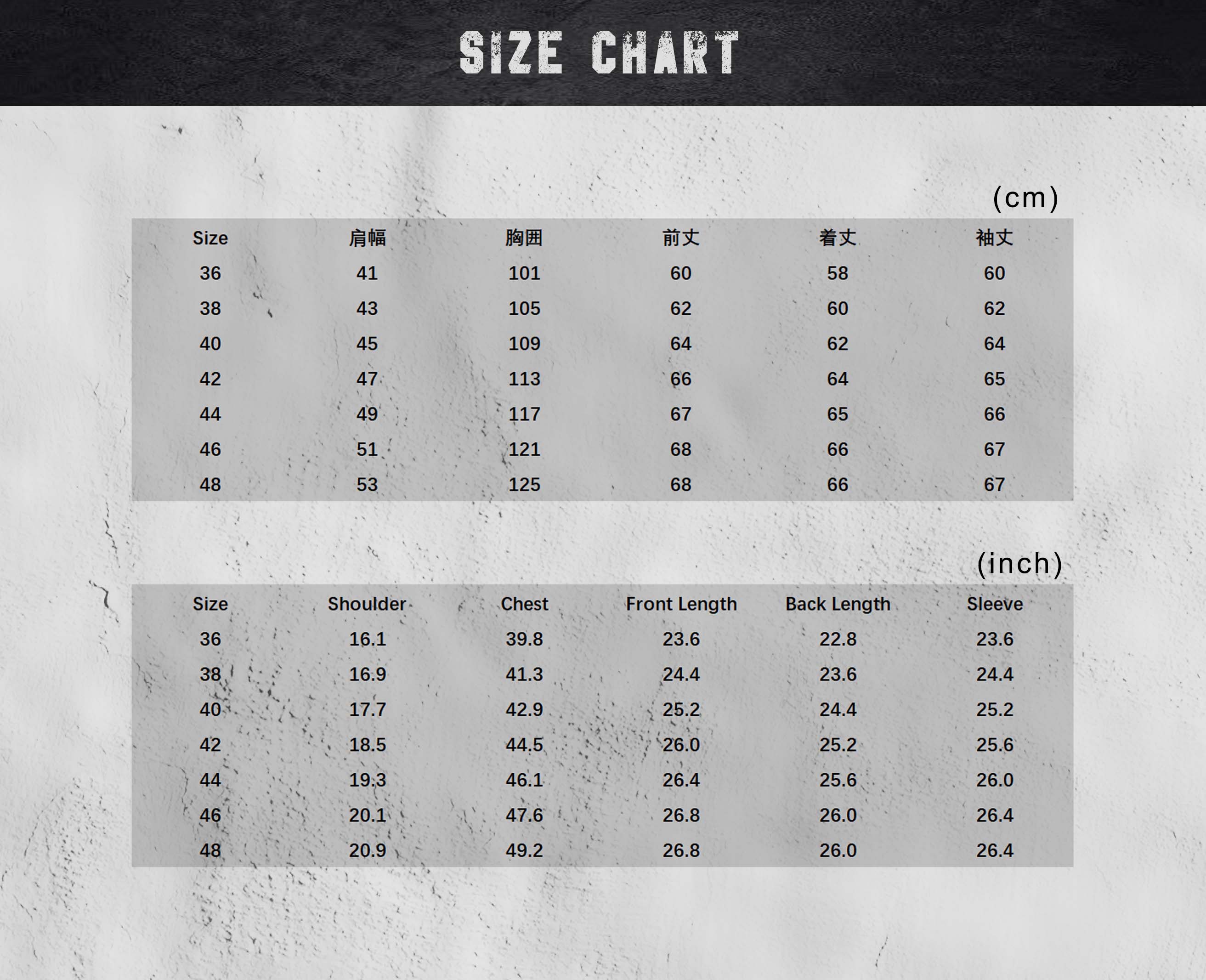 5size chart - DOUBLE HELIX