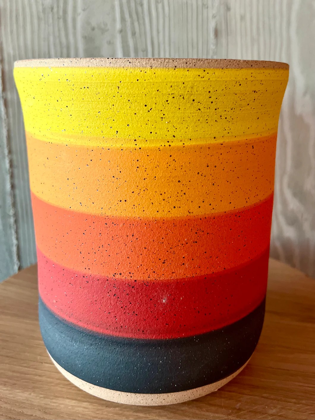 JUMBO WARM STRIPE POT Double M Pottery