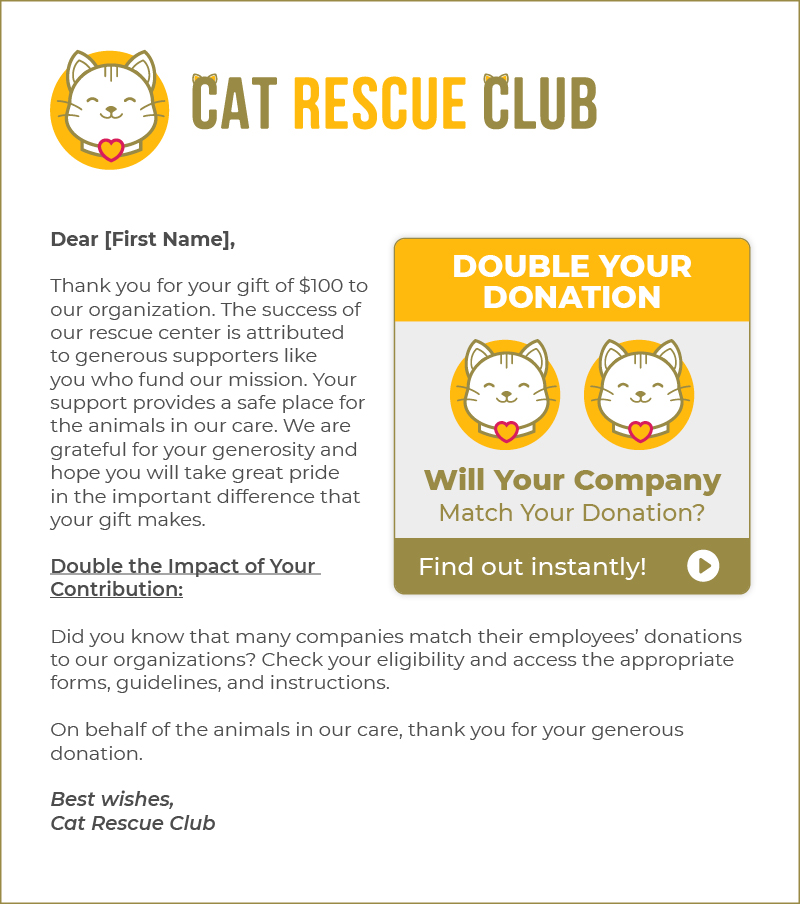 14 Types of Matching Gift Letters Every Nonprofit Should Send