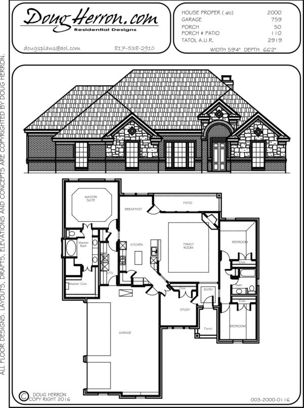 2000 Sq. Ft. 3 Bed 2 Bath House Plan 00320000116 Doug Herron