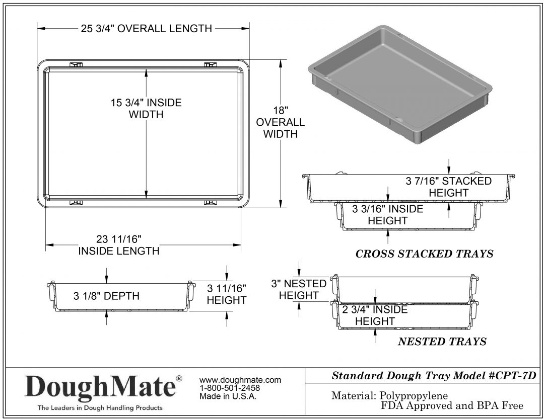 Dough Trays Pans for Pizza Dough Proofing & Storage DoughMate®