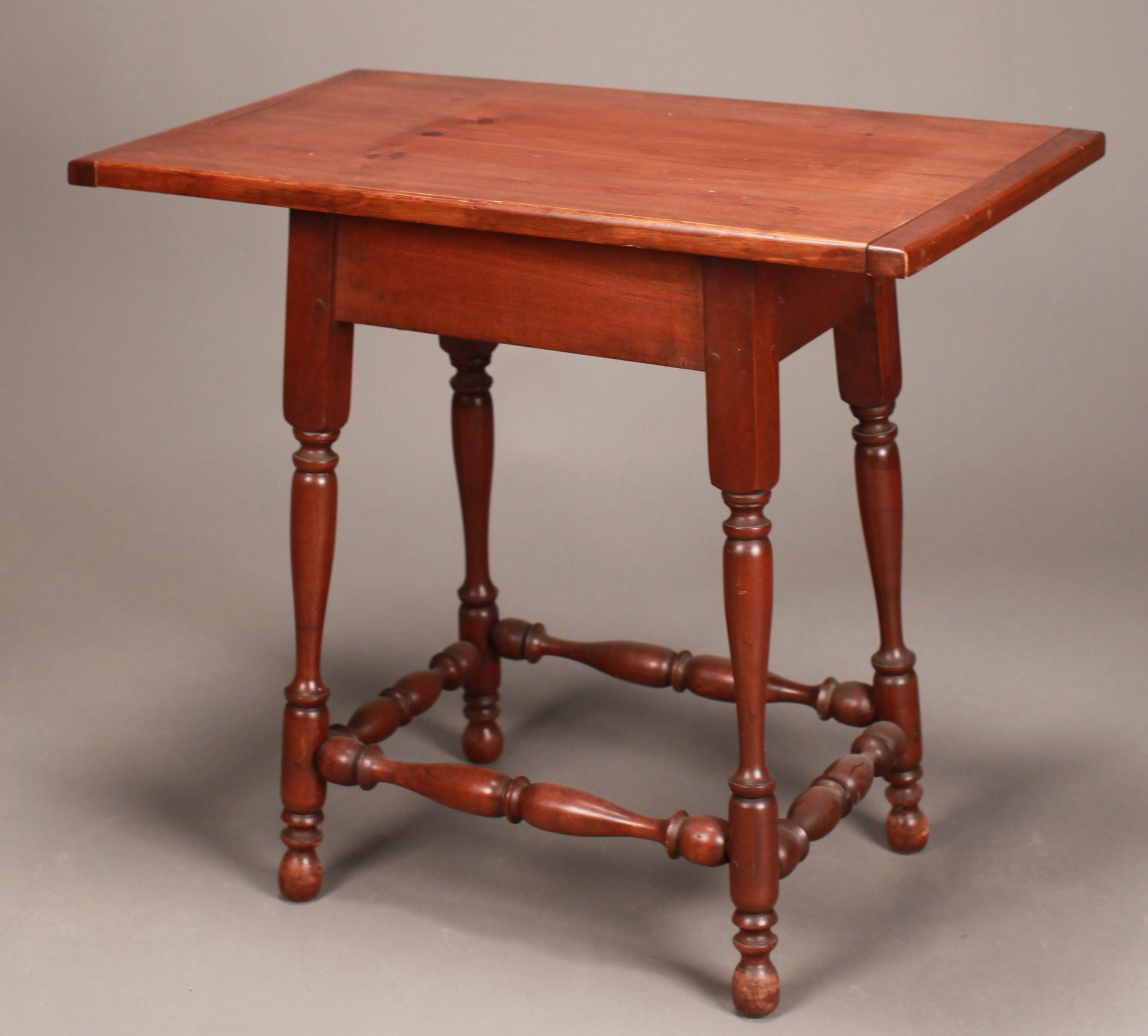 LOT 231 REPRODUCTION BREAD BOARD END RECTANGULAR TAVERN TABLE WITH