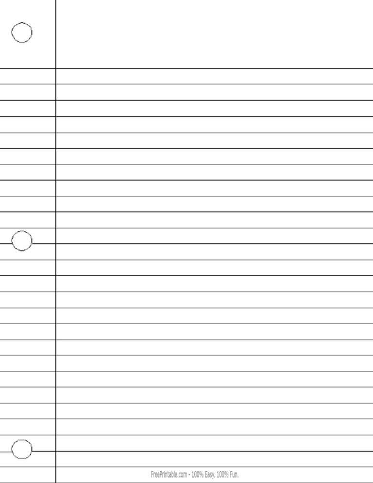 Lined Notebook Paper Template Word Throughout Ruled Paper Template Word