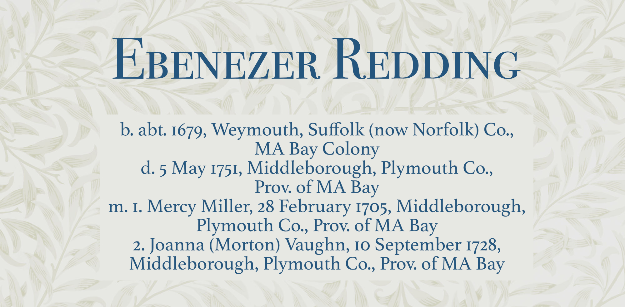 Ebenezer Redding (abt16791751) Doug Sinclair's Archives