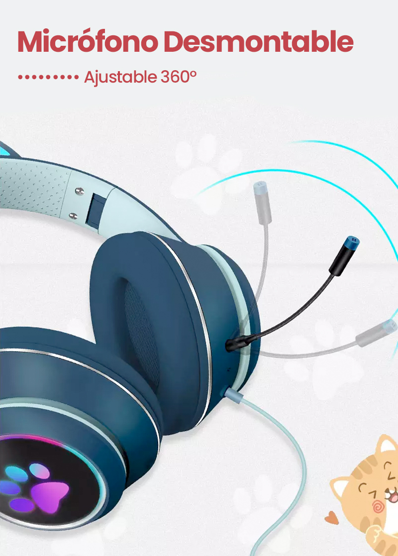 Auriculares Gaming Cat Ear AKZ022 dovanos