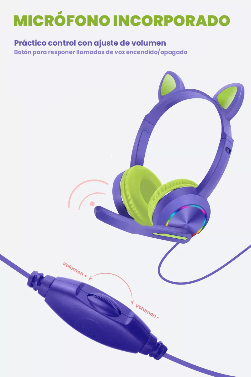 Auriculares Gaming Cat Ear AKZ020 dovanos