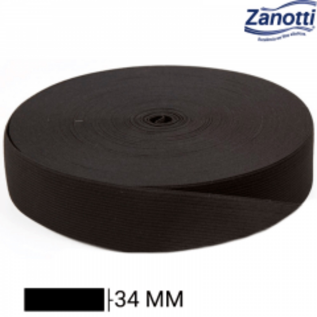 Elástico Zanotti Jaraguá 35 (34mm) Preto Rolo Com 25 Metros Shopee Brasil