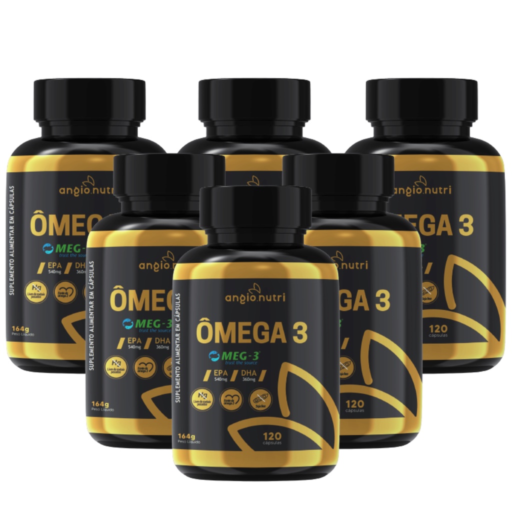 KIT COM 6 ÔMEGA 3 SELO MEG 3 120 CÁPSULAS ANGIO NUTRI Shopee Brasil