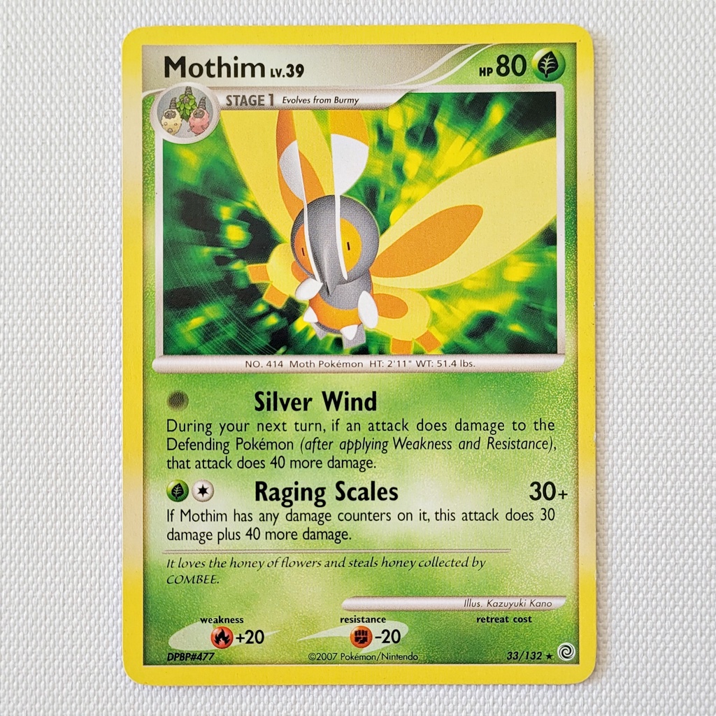 Carta Antiga Pokemon Mothim 33/132 Rare Secret Wonders Original Card