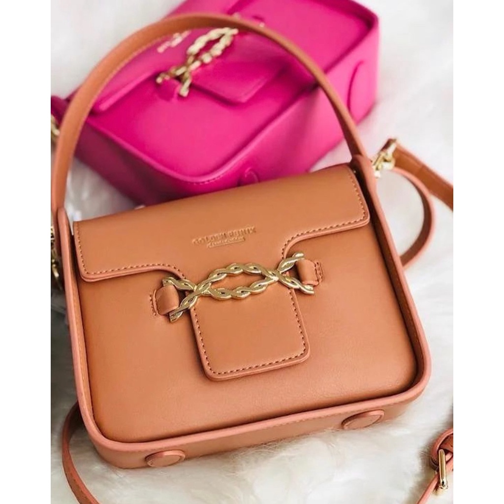 Bolsa Feminina Golden Fenix Luxo bag de mão transversal estruturada