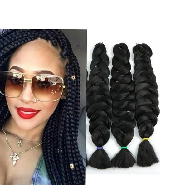 Kanekalon Jumbo Fibra Para Tranças Box Braid Twist Shopee Brasil