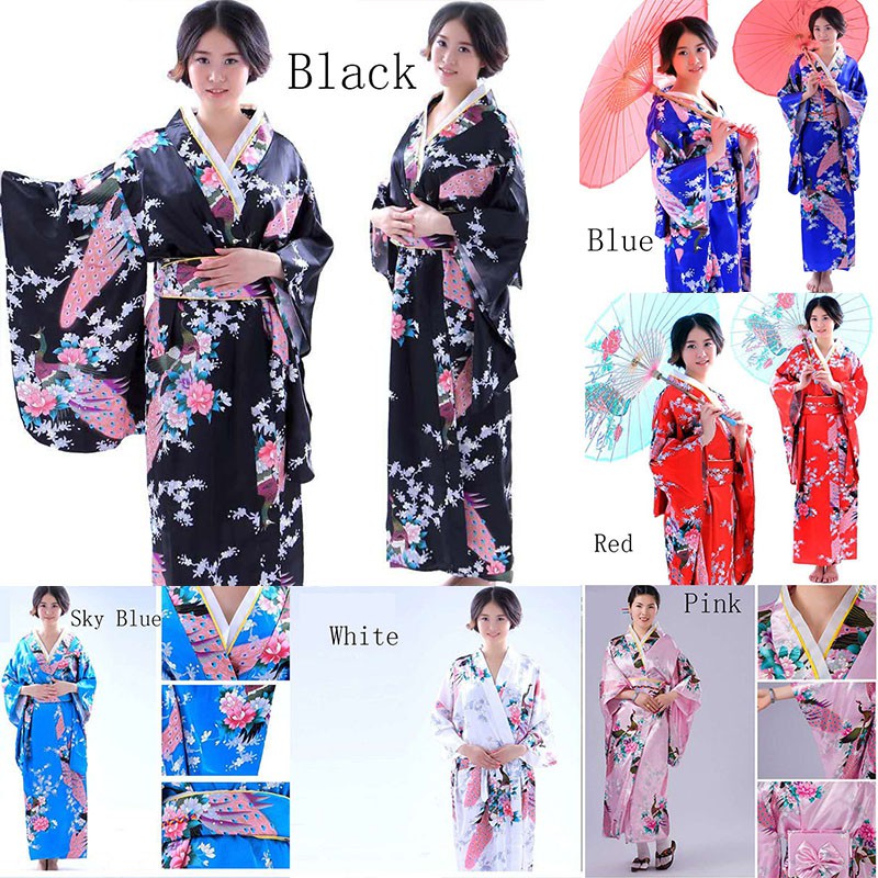 Japonês Kimono Kimono Robe Longo Impresso Kimono Das Mulheres Robe