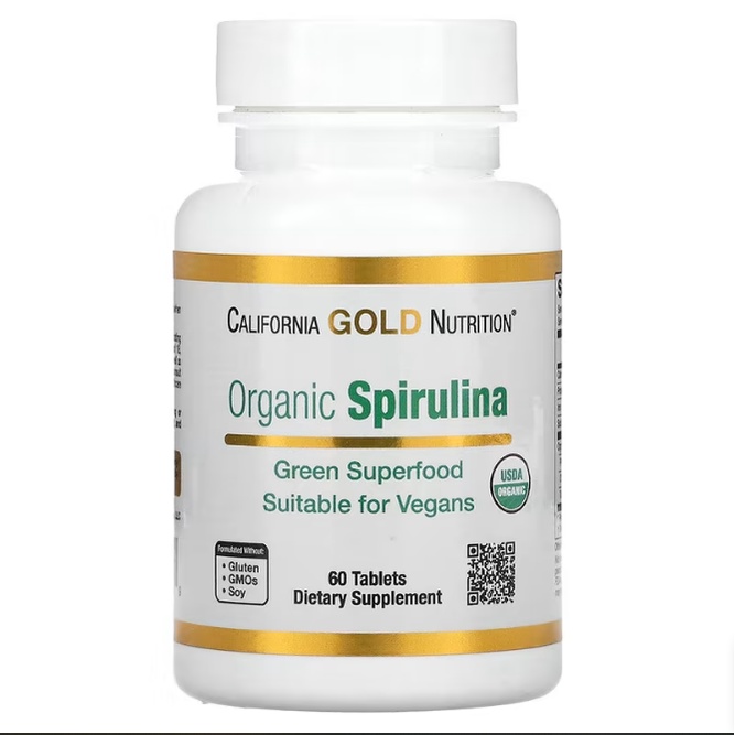 California Gold Nutrition, Complexo Spirulina AstaBlue, 60 comprimidos