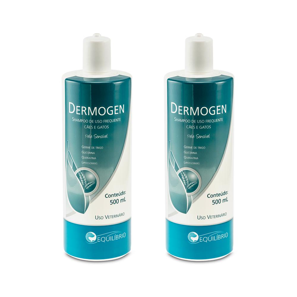2 unidades Dermogen Equilíbrio Shampoo para Cães e Gatos 500 ml