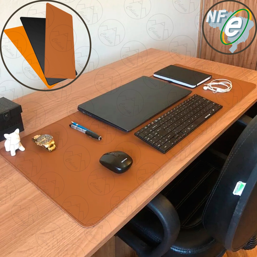 Mouse Pad Couro Desk Pad 68 X 30 Cm Minimalista Mesa Luxo Mousepad