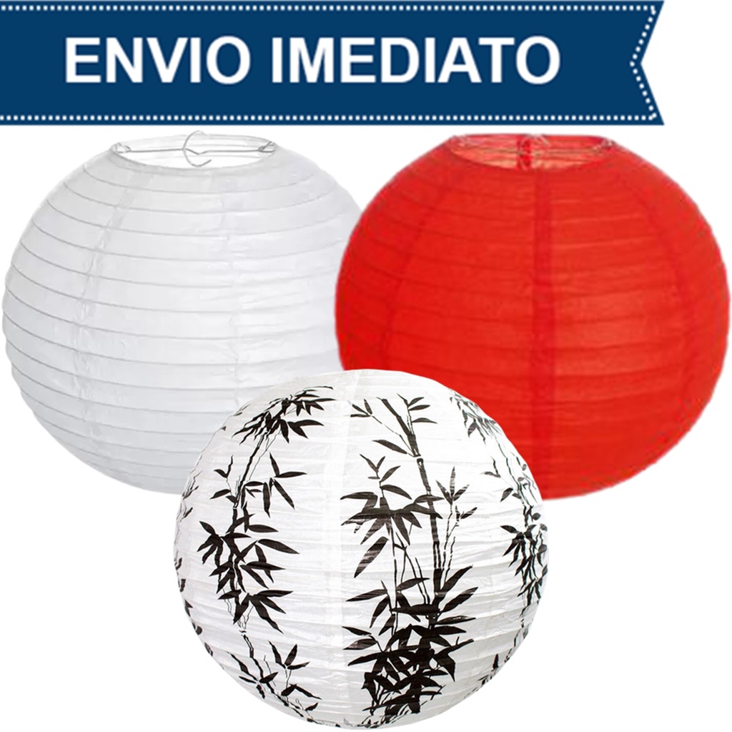 LUMINÁRIA JAPONESA Grande 40cm 1 Unidade Lanterna Japonesa Papel