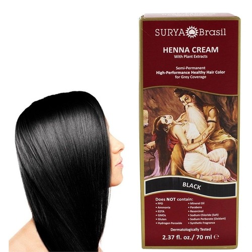 Tintura Henna Surya Creme 70ml PRETO Shopee Brasil