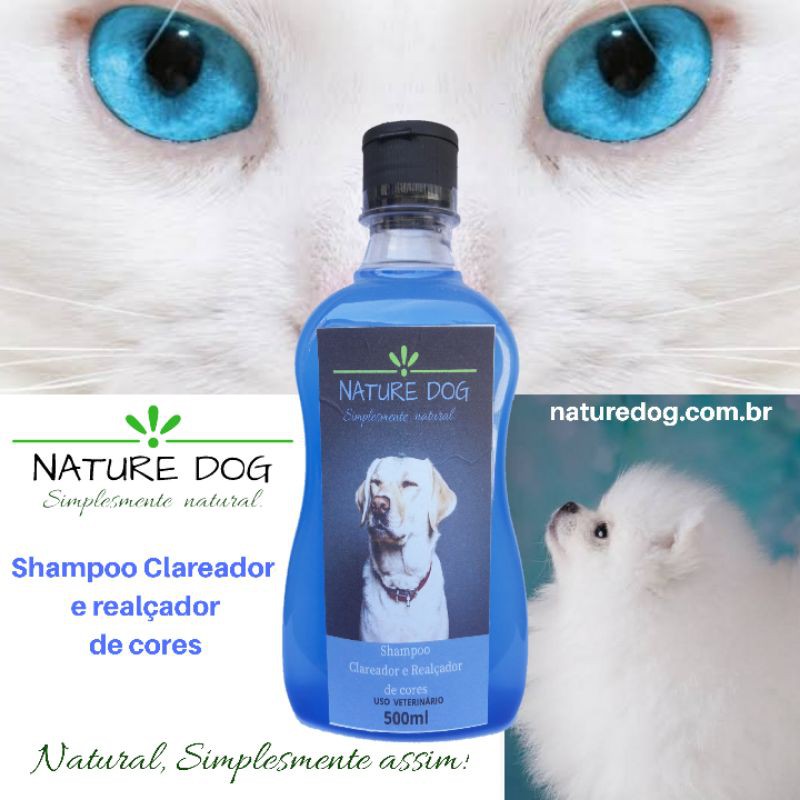 Shampoo Clareador e Realçador de Cores da Nature Dog 500ml para Pet