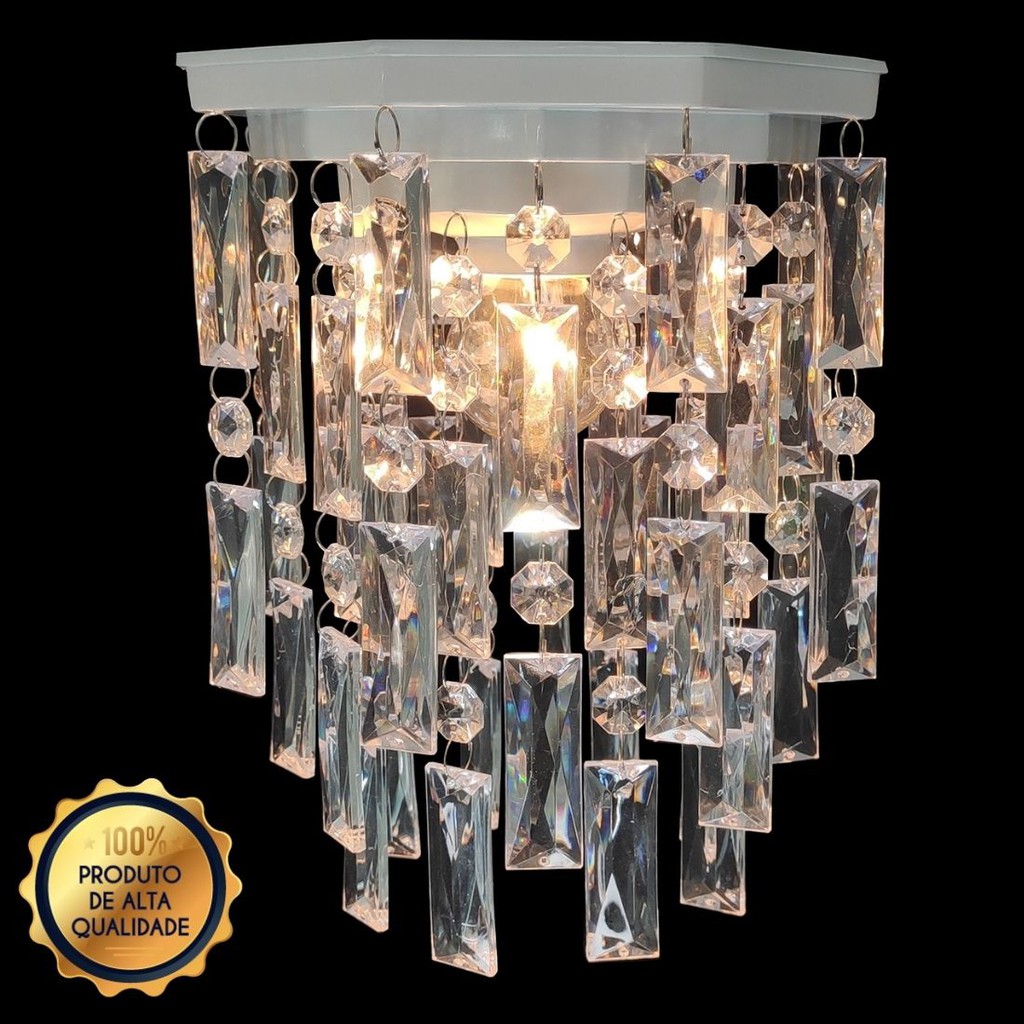 Luminária Moderna Lustre para Sala Cristal Acrílico Plafon Decoração de