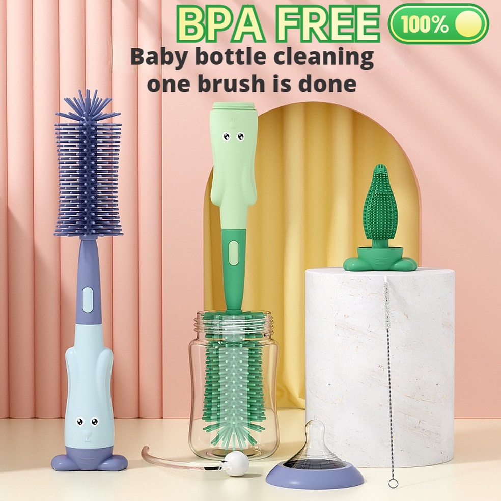 (BPA FREE) 3 Em 1 Escova Multifuncional De Silicone Com Rotação De 360