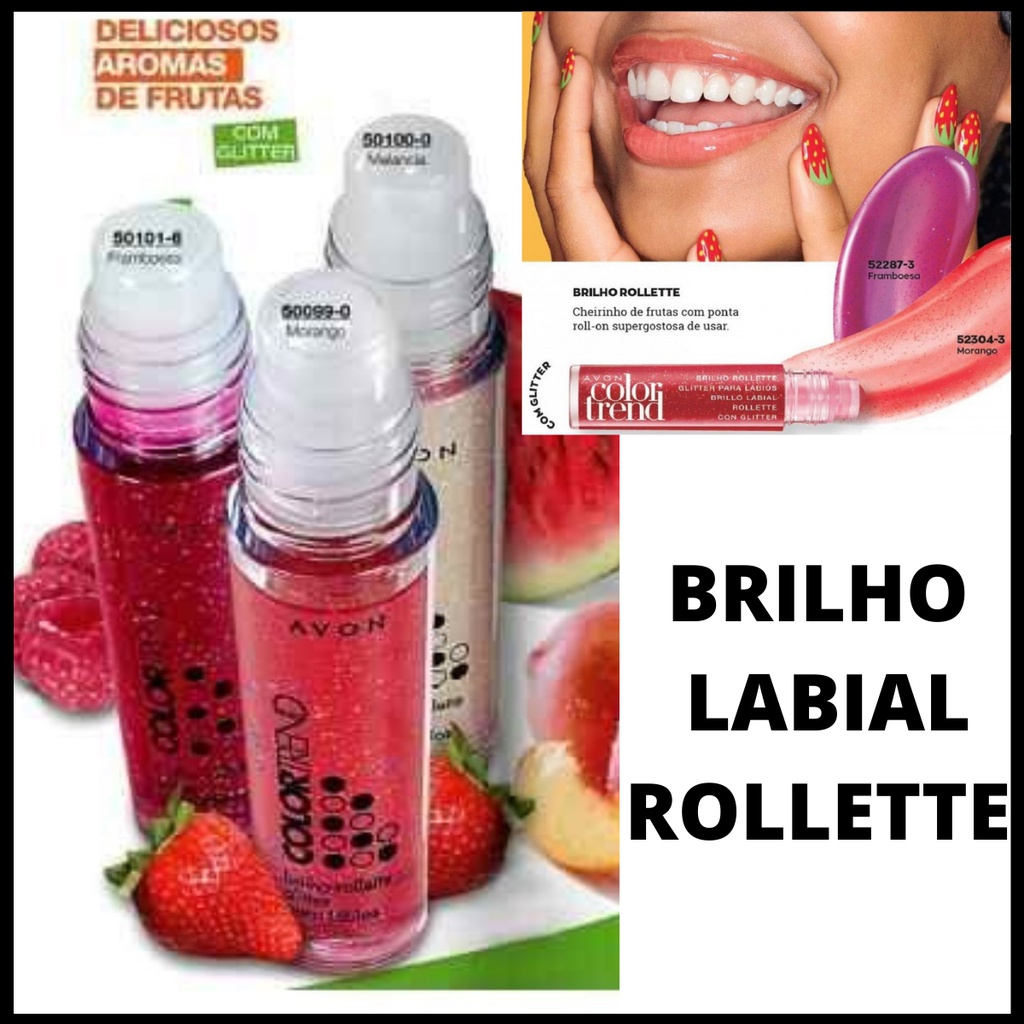 Brilho Labial Avon Rollette Para lábios com Gliter Color Trend Shopee