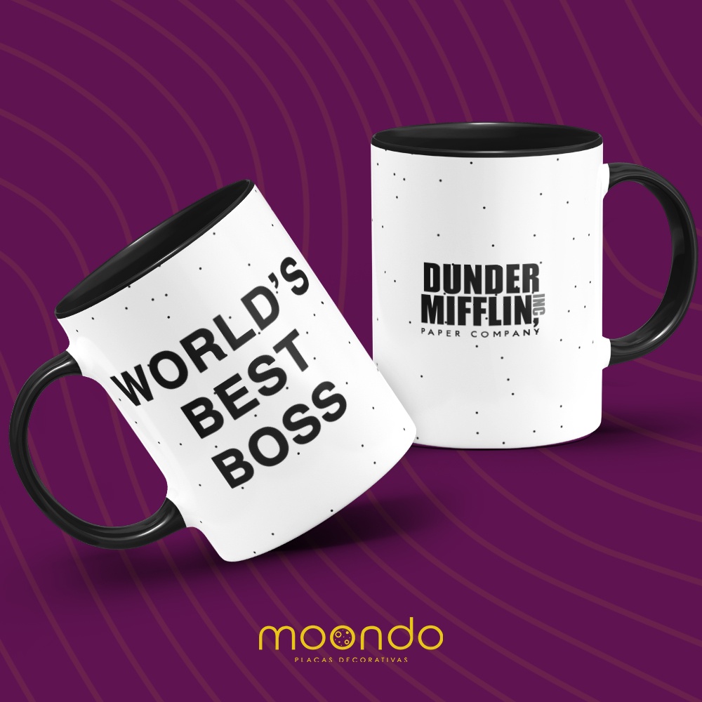 Caneca de Porcelana World's Best Boss, The Office Shopee Brasil