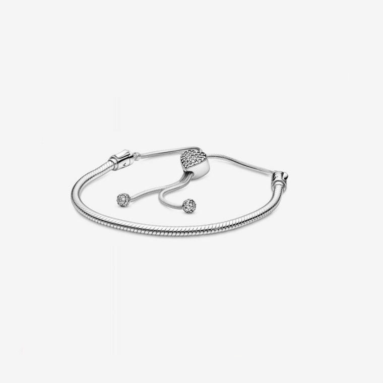 925 Sterling Silver Stretch Heart Bracelet for Women Escorrega o Preço