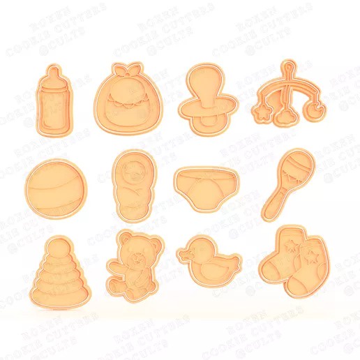 Cortador de Biscoito/Pasta Americana Forma Chá Revelação de Bebê