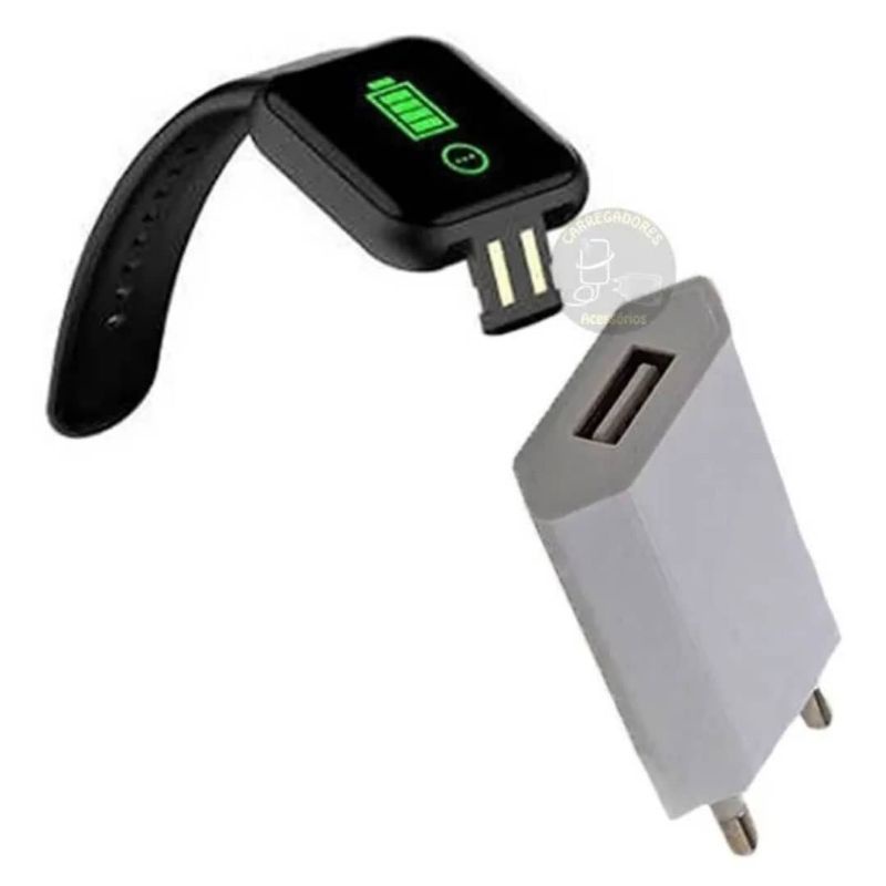 Carregador para Smartwatch D20 D13 D28 V6 Y68 Y78 FD68 FD68S para