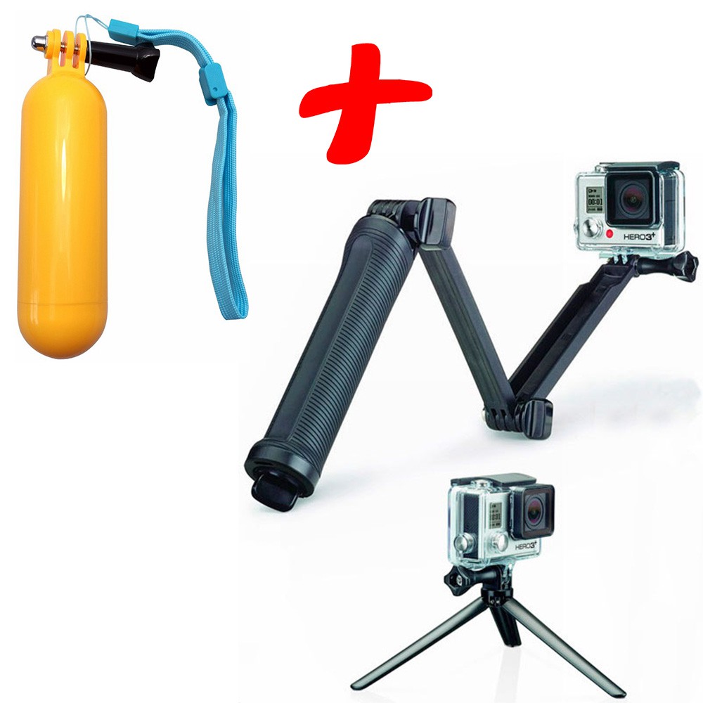 Kit Monopod 3 Way e Bastao Flutuante para GoPro SJCAM Eken Shopee Brasil