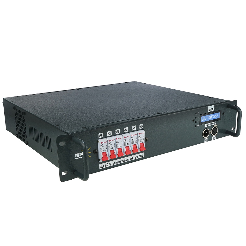 Rack Dimmer Dmx 6 Canais 4000w Por Canal Linha Profissional MPL