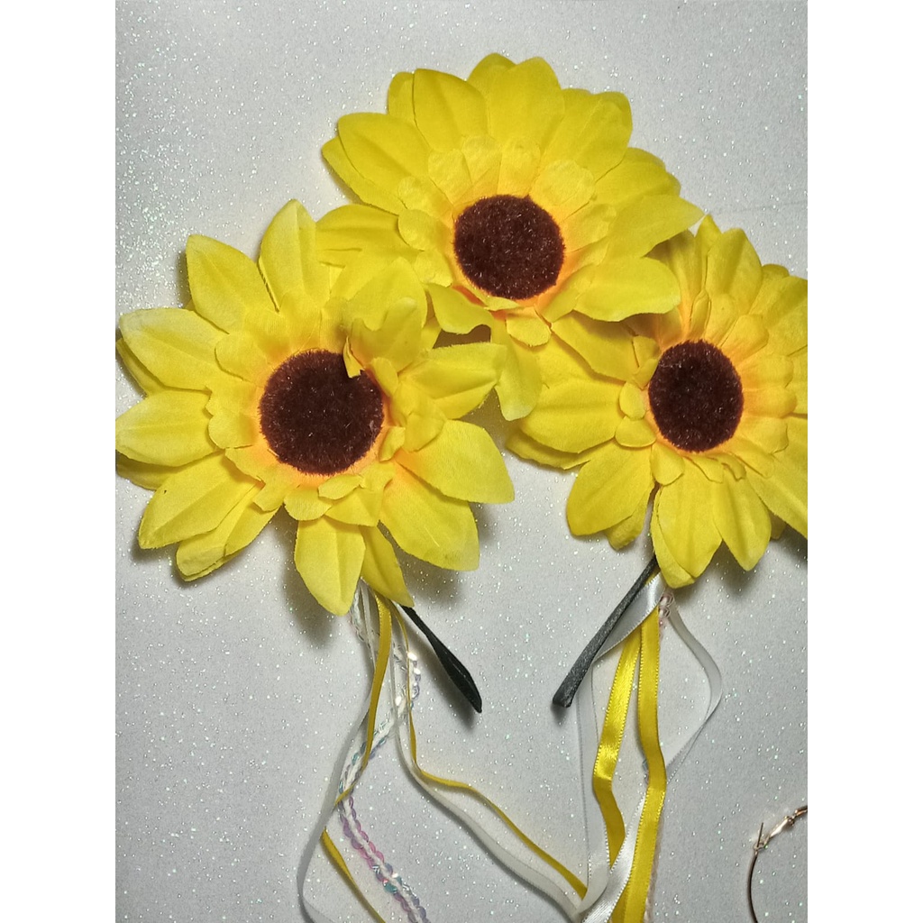 Tiara de Flores Girassol Carnaval Shopee Brasil