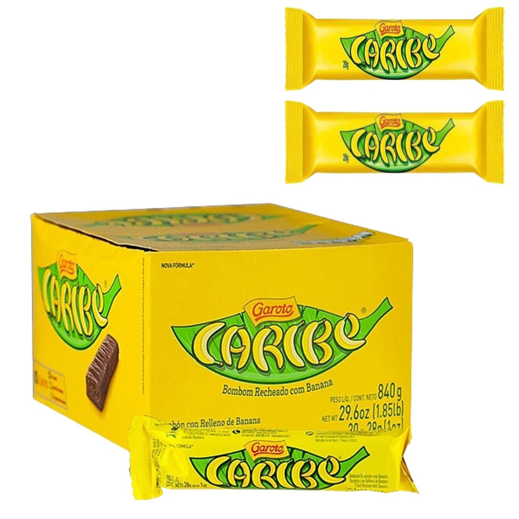Chocolate Caribe Garoto Caixa Com 30 Unidades De 28g Cada Shopee Brasil