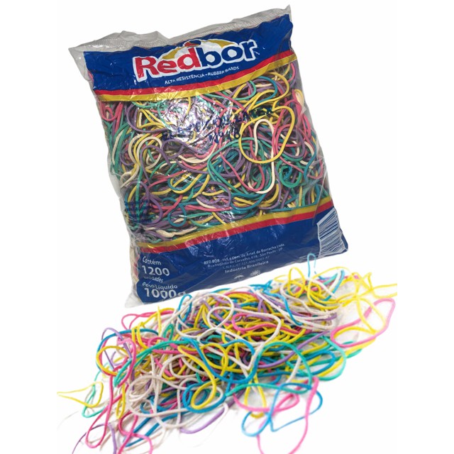 Elástico para Dinheiro Latex Colorido N 18, Rubber Bands, pacote com