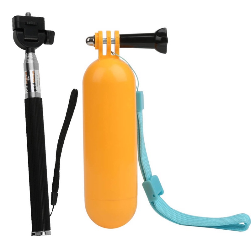 Kit Gopro Bastão Retratil Monopod + Flutuante Flutuador Boia P/ Camera