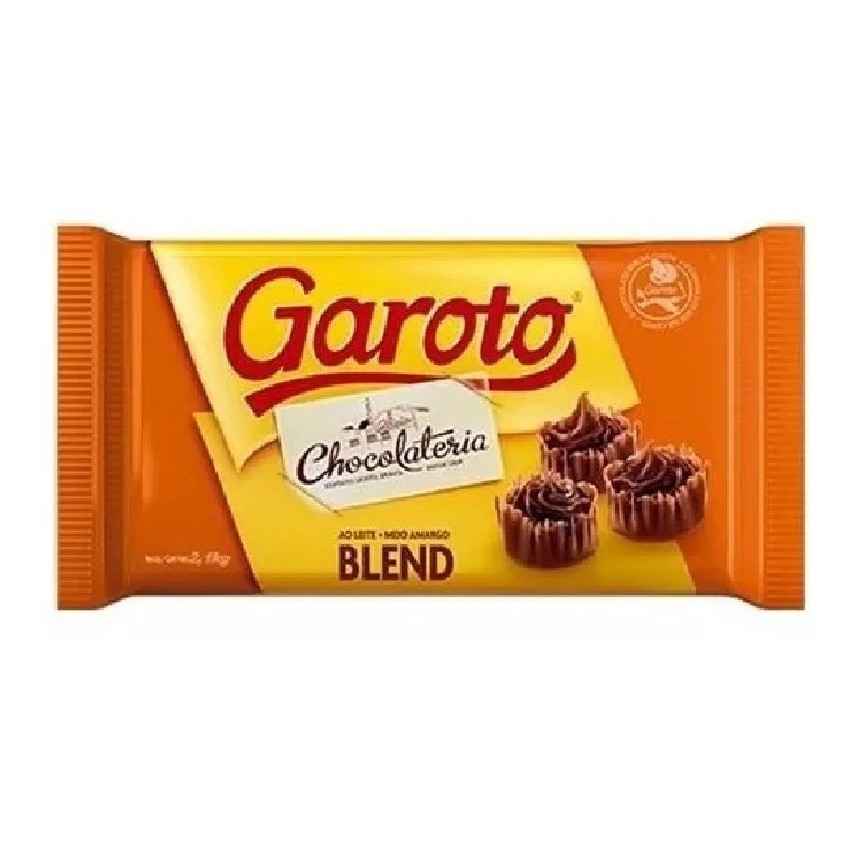 Barra De Chocolate Cobertura Blend 2,1kg Garoto Shopee Brasil