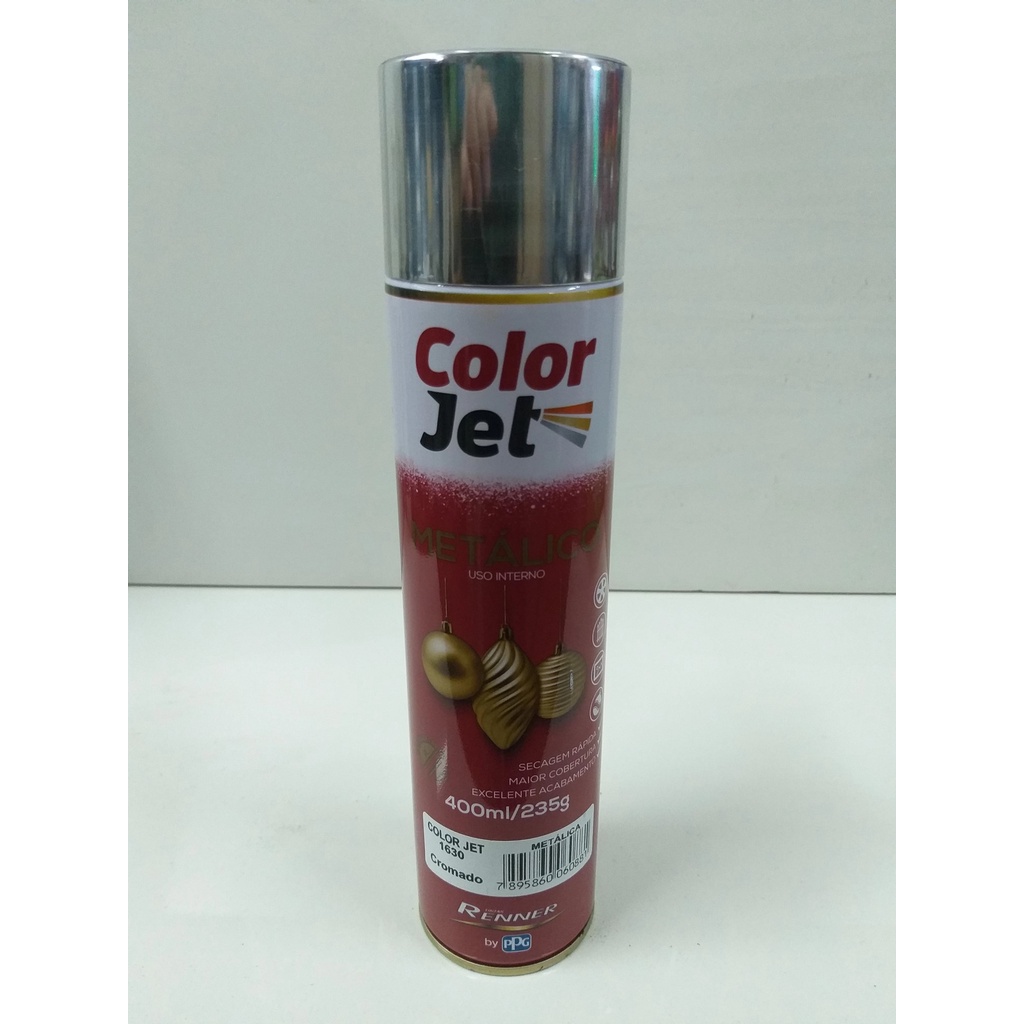 TINTA SPRAY USO GERAL COLOR JET CROMADO 1630 400ML RENNER Shopee Brasil
