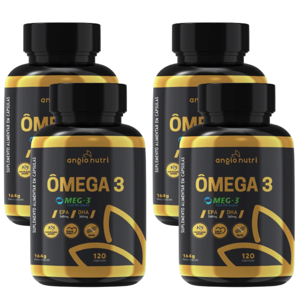 KIT COM 4 ÔMEGA 3 SELO MEG 3 120 CÁPSULAS ANGIO NUTRI Shopee Brasil