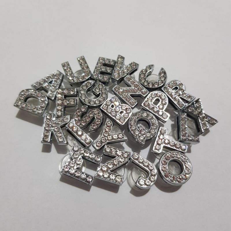 Pins/Jibbitz para Crocs Letras Alfabeto Strass Brilho Shopee Brasil