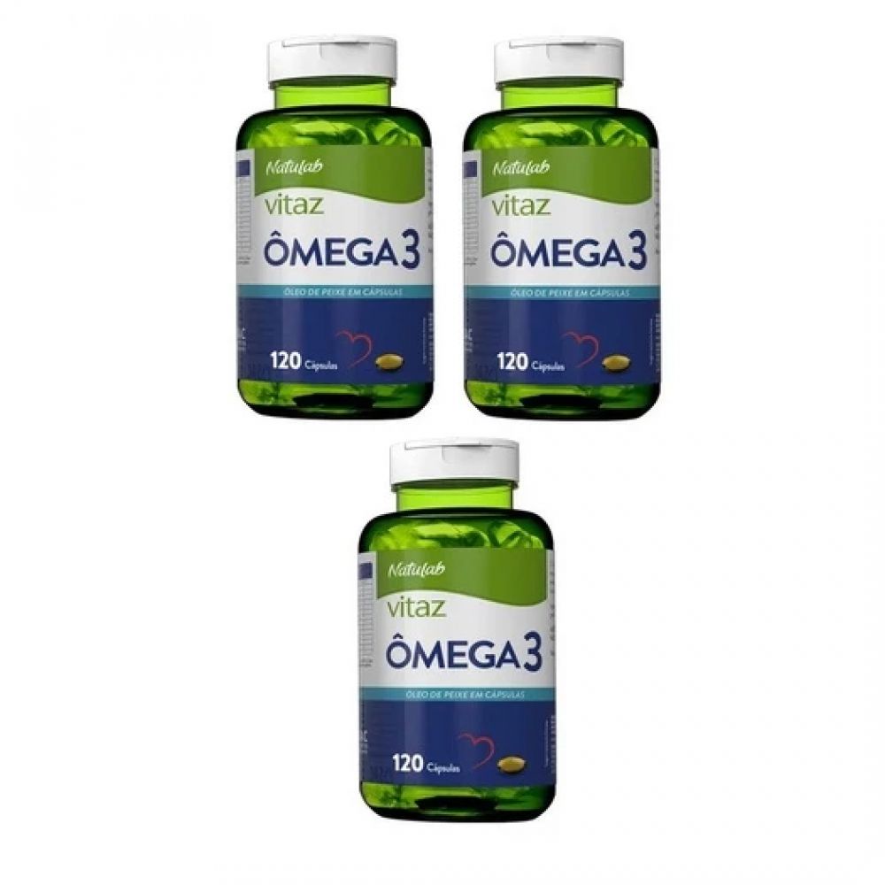 Kit C/ 3 Omegas 3 Naturelife Vitaz com 120 Caps Cada 1000mg Shopee