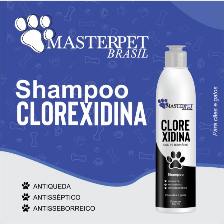 Shampoo Clorexidina 500ml para Dermatite Coceira Seborreia Caspa Bactéria Coceira Prev Dog para