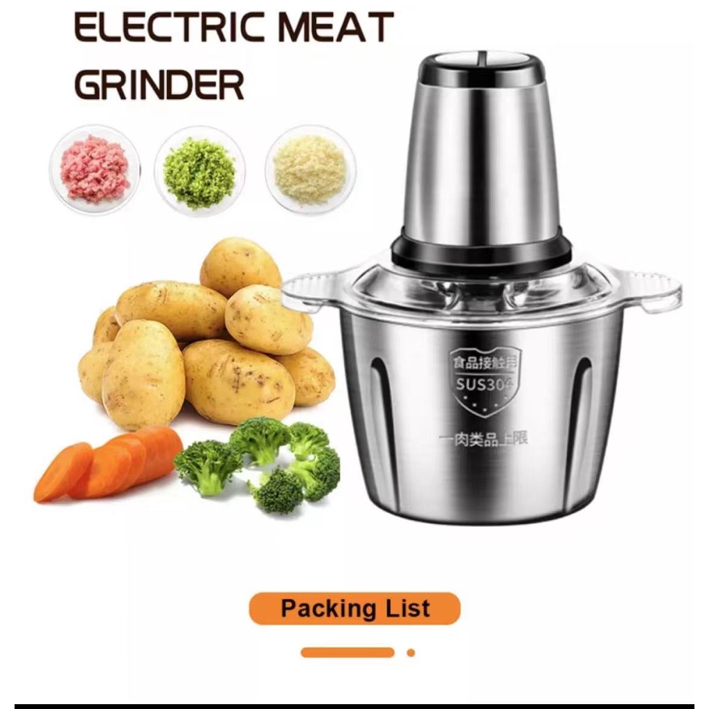 3L Picador De Alimentos Moedor De Carne Mixer Elétrica Processador