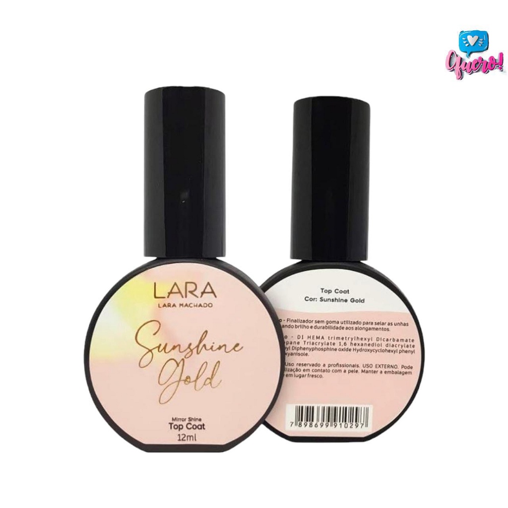 Top Coat Sunshine Gold Lara Machado 12ml Selante Alongamento de Unhas Shopee Brasil