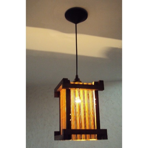 Lustre luminária de teto pendente rustico japonês bambu sala e quarto