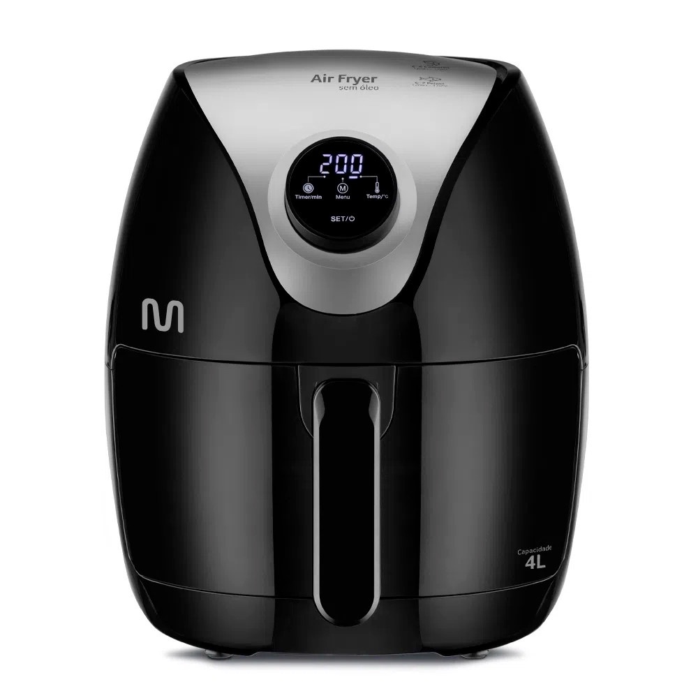 Fritadeira Elétrica Multilaser Air Fryer 4L Digital 127V 1500W Preta